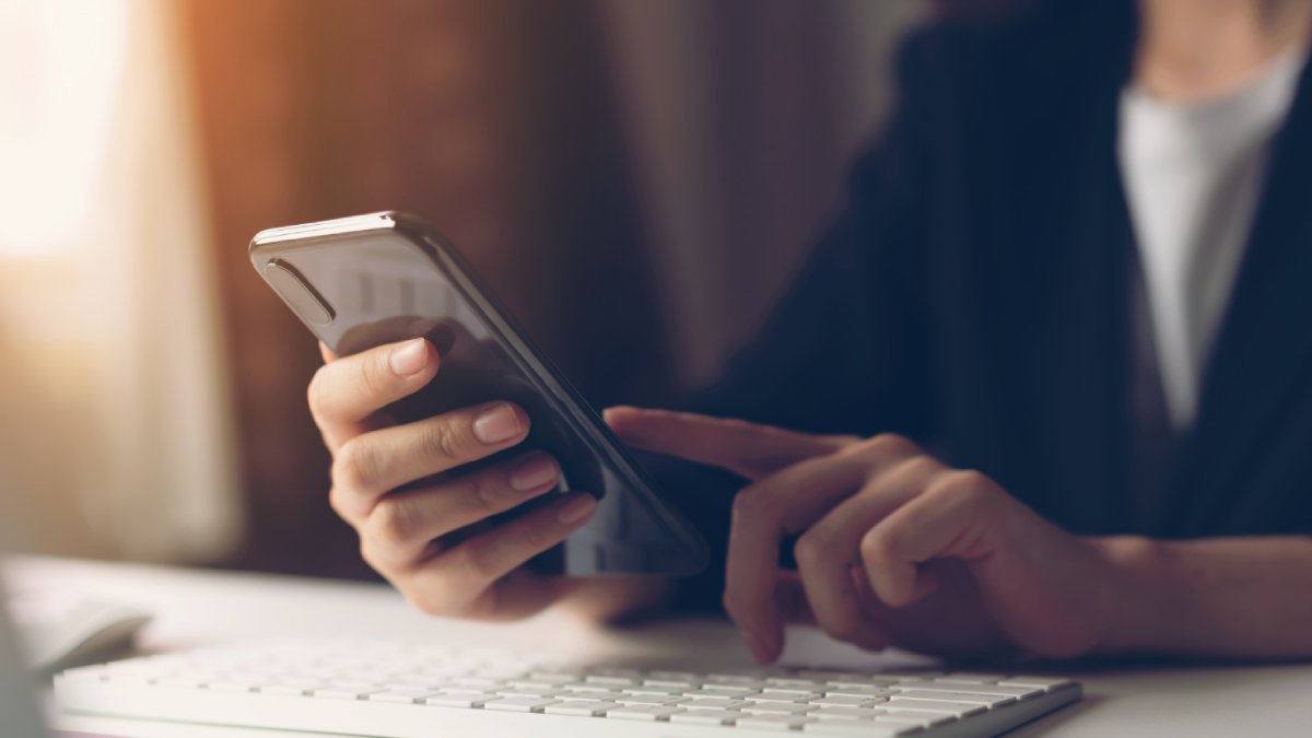 Woman using smartphone